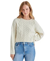 Steve Madden Women's Kessie Cable Knit Tie Back Sweater