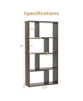 Costway 48" Geometric Bookshelf Open-back Bookcase with 8 Cubes 2 Anti-Toppling Devices