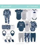 The Peanutshell Baby Boys Layette Gift Set for Boys, Blue Camo, 23 Essential Pieces,