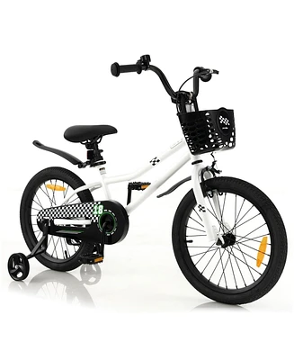 Hongge 18 Inch Kids Bike with Kickstand and Coaster Brake for 4-8 Years Old