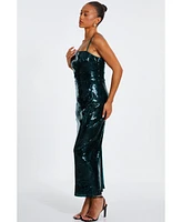 Quiz Women's Sequin Covered Strappy Maxi Dress