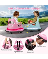 Hongge 12V Kids Ride On Bumper Car with Remote Control and Dual Joysticks-Pink