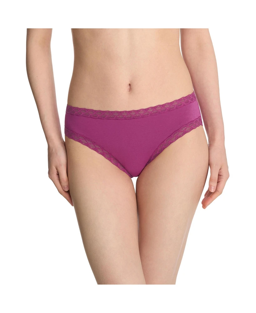Natori Women's No-show Pima Cotton Bliss Girl Brief With Lace