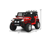 Hongge 12V Kids Electric Ride-On Truck with Remote Control, Lights, and Music
