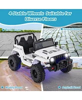 Hongge 12V Kids Ride-on Jeep Car with 2.4 G Remote Control-White