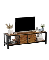 gaomon Inch Tv Stand with Storage,TV Entertainment Center Up to 75 Inch TV,Wooden Tv Stand for Living Room, Bedroom,Brown