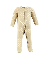 Hudson Baby Baby Girls Thermal Zipper Sleep and Play 2pk, Acorn Botanical, 6-9 Months