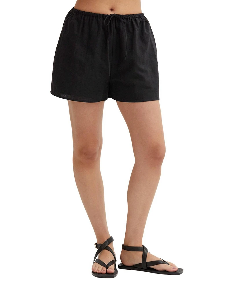 Crescent Women's Delphi Linen Blend Drawstring Shorts