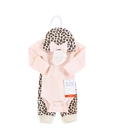 Hudson Baby Baby Girls Thermal Preemie Layette Set 4pc Long Sleeve Outfit, Leopard, Preemie