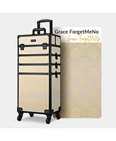 Byootique 4in1 Rolling Makeup Train Case Cosmetic Organizer Grace ForgetMeNo