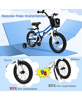 Hongge 14 Inch Kids Bike with 2 Training Wheels for 3-5 Years Old