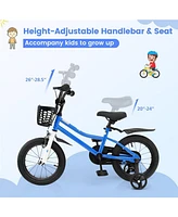 Hongge 14 Inch Kids Bike with 2 Training Wheels for 3-5 Years Old