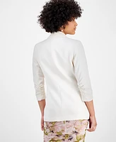 Bar Iii Women's Faux Double-Breasted Scrunch-Sleeve Blazer, Exclusively at Macy's