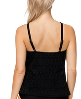 Island Escape Women's Crochet Underwire Tankini Top, Created For Macys