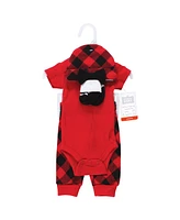 Hudson Baby Baby Girls Thermal Preemie Layette Set 4pc Short Sleeve Outfit Buffalo Plaid, Preemie