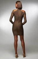 bebe Women's x Ciara Mesh Overlay Bandage Dress