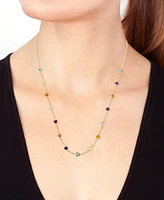 Effy Multi-Gemstone (4-1/2 ct. t.w.) Heart 18" Station Necklace in 14k Yellow Gold