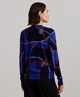 Lauren Ralph Women's Rope-Print Cotton-Blend Sweater