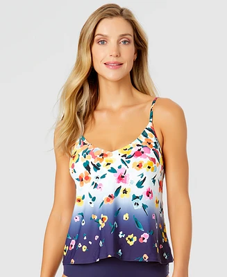 Anne Cole Women's Dip-Dyed Floral Tankini Top