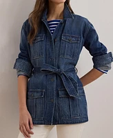 Lauren Ralph Women's Belted Denim Shirt Jacket