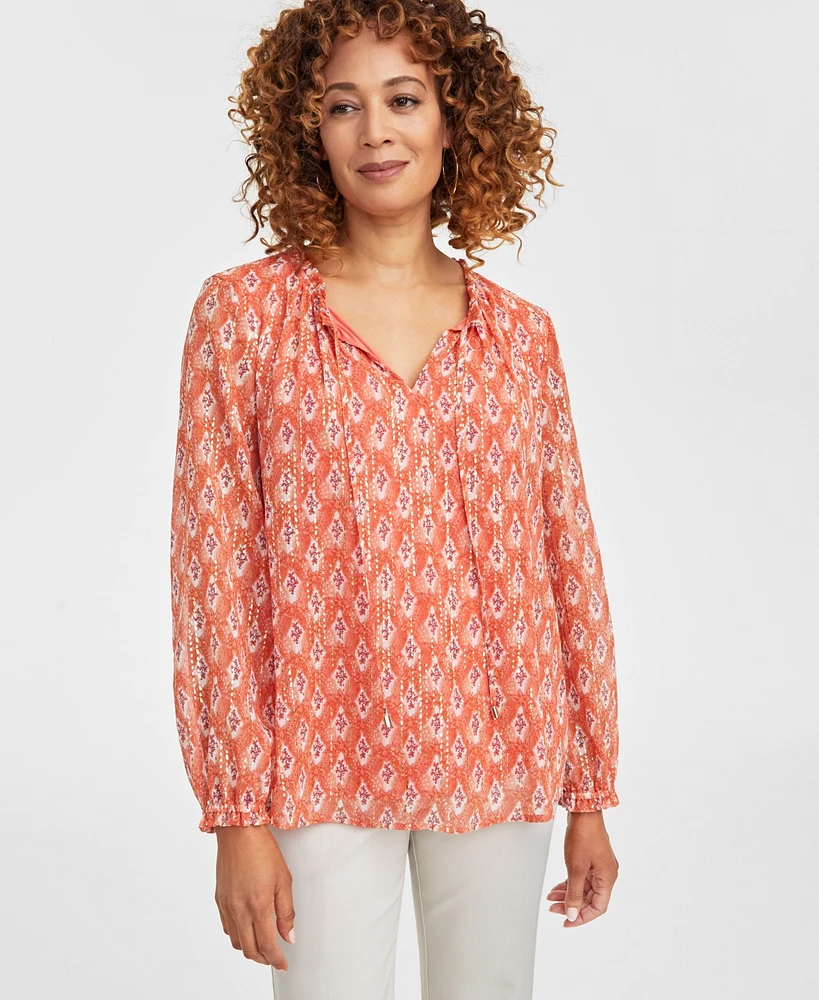 Jm Collection Women's Printed Blouse, Exclusively at Macy's