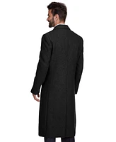 Braveman Men's Double-Breasted Knee Length Wool Blend Three Button Long Overcoat Top Coat