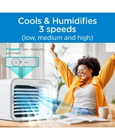 Black & Decker Black+Decker Desktop Air Cooler, Personal Portable Fan with 3-Speeds, Evaporative Air Cooler with 0.5L Water Tank