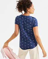Style & Co Women's Heart Printed Short-Sleeve T-Shirt, Exclusively at Macy's