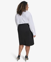 Karl Lagerfeld Paris Plus Logo-Waistband Compression Skirt