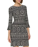 Tommy Hilfiger Women's Printed 3/4-Sleeve Shift Dress