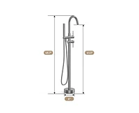 gaomon Freestanding Tub Filler Bathtub Faucet Brushed Nickel Floor Mount Two Handles Brass Faucets with Hand Shower