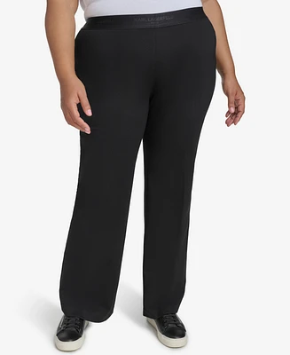 Karl Lagerfeld Paris Plus Mid Rise Compression Bootcut Pants, Exclusively at Macy's