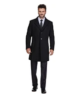 Braveman Men's Tailored Wool Blend Notch Collar Walker Car Coat