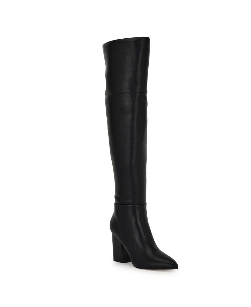 Nine West Women's Pare Over the Knee Block Heel Dress Boots