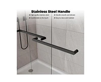 gaomon Frameless Sliding Shower Door,56-60" W x 72" H Double Sliding Shower Door, 5/16" (8mm) Thick Sgcc Tempered Glass