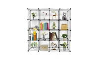 Slickblue 16-Cube Organizer Storage Shelves – Versatile Wire Cube Storage System for Home & Office