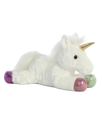 Aurora Medium Prism Unicorn Flopsie Adorable Plush Toy White 12"