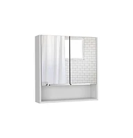 Depot E-shop Tatacoa Mirror Medicine Cabinet, One Open Shelf, Three Interior Shelves