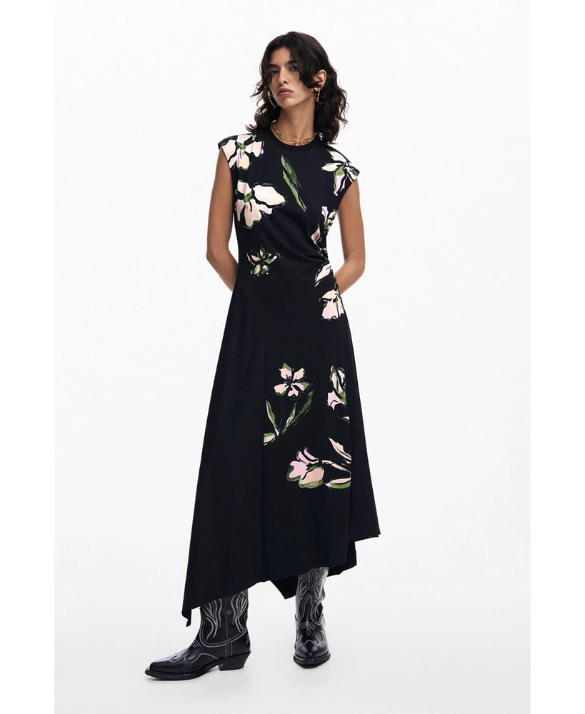 Desigual Women's Asymmetric floral dress