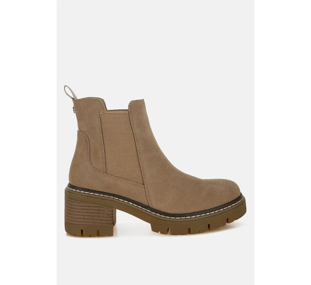 Rag & Co Vostok Suede Chunky Chelsea Boots