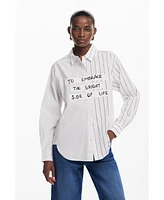 Desigual Women's Striped shirt with phrase