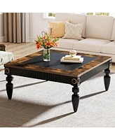 Tribesigns Square Coffee Table, 43 Inches Coffee Table with Solid Wood Legs for Living Room, Large Center Table Cocktail Tea Table Accent Table, Simpl