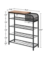 gaomon Shoe Rack for Entryway, 5 Tier Shoe Storage Rack for 12