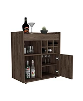 Depot E-shop Pasadena Bar Cabinet With Divisions, Two Concealed Shelves, Six Cubbies