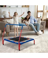 Gymax 36'' Kids Square Trampoline Indoor Outdoor Rebounder W/Foam Handrail Alphabet Pad