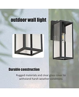 Flynama Dusk to Dawn Sensor Outdoor Wall Lantern Wall Sconce, Waterproof Outdoor Wall Lamps, Outdoor Wall Light, Matte Black