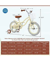 Hongge 14/16/18 Inch Kids Bike Adjustable with Training Wheels Ages 3-8 Years Olds
