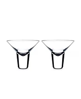 Nude Glass Gravity Martini Cocktail Glasses, Set of 2