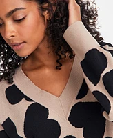 On 34th Women's V-Neck Dropped-Shoulder Sweater