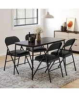 gaomon 2 Pack Grey Folding Chairs with Padded Cushion and Back, Folding Chairs for Outside, Foldable Chairs